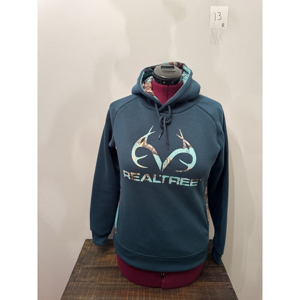 Realtree Edge Hoodie Women’s Small Blue Camo Hunting Pullover Sweatshirt